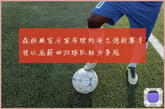 森林狼官方宣布续约海兰德新赛季将以底薪回归球队助力争冠